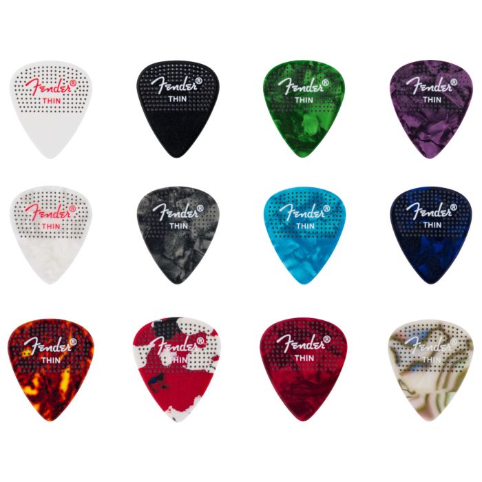 Blister plettri Fender 351 dotted celluloid thin 12pz main product photo