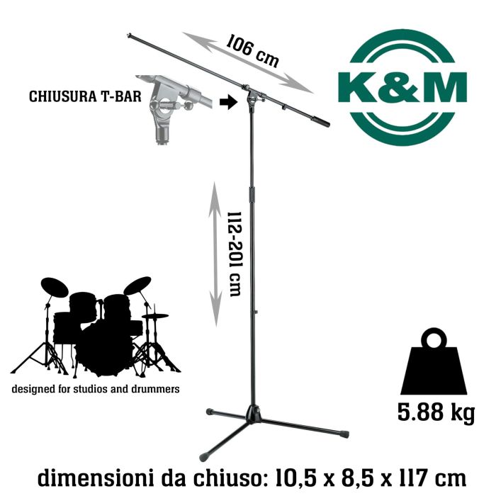 Asta Microfono giraffa K&M 21021-300-55 main product photo