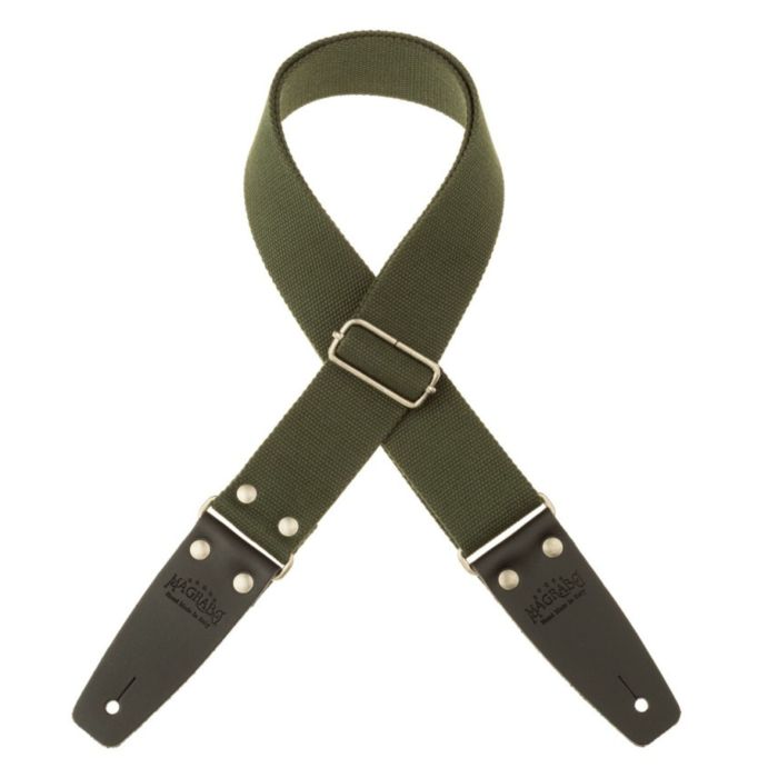 Magrabo' Tracolla chitarra SC Entry Olded verd terminali nero fibbia argento 5 cm main product photo