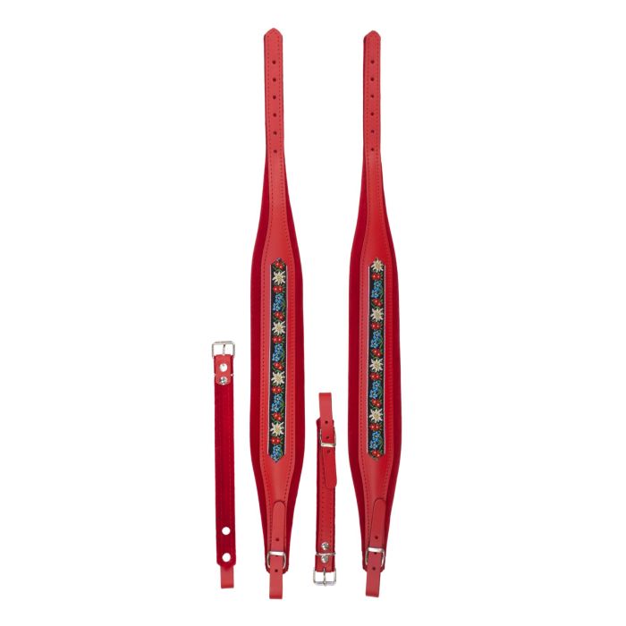 Tracolla 120 bassi cuoio velluto Rosso L8 Edelweis main product photo