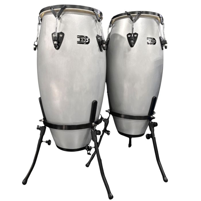 Dadi Congas 10"+11" in fibra argento con supporti main product photo