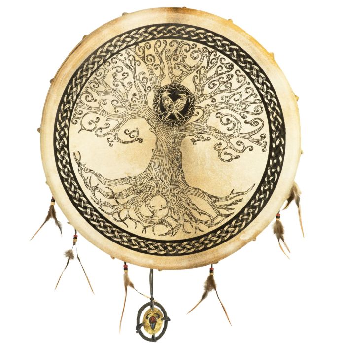 Terré Shaman Drum 50cm pelle bovina Albero della vita main product photo