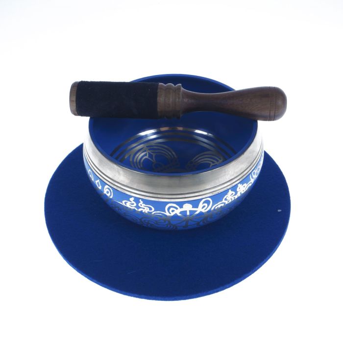 Campana Klangschalen 12cm blu con decorazioni main product photo