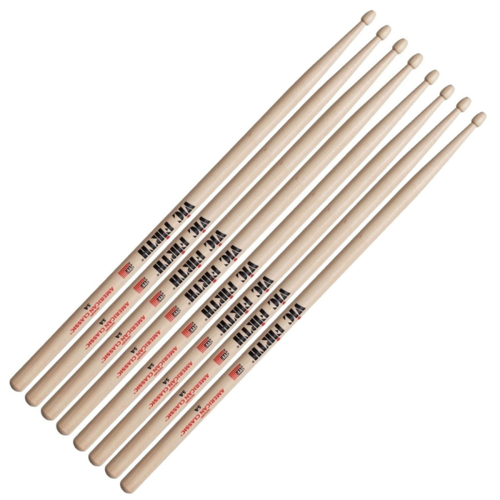 Bacchette Vic Firth American Classic 5A Hickory Punta Legno Goccia 4 paia main product photo
