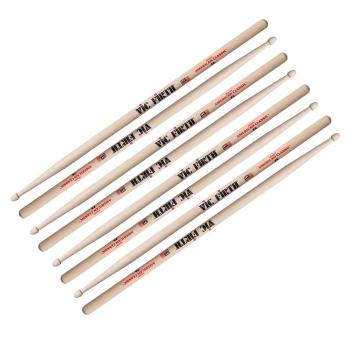 Bacchette Vic Firth American Classic 7A Hickory Punta Legno Goccia 4 paia main product photo