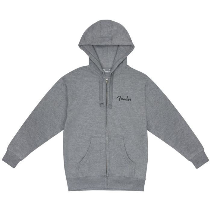 Felpa Fender Spaghetti Small Logo Zip Front Hoodie Athletic Gray XL main product photo