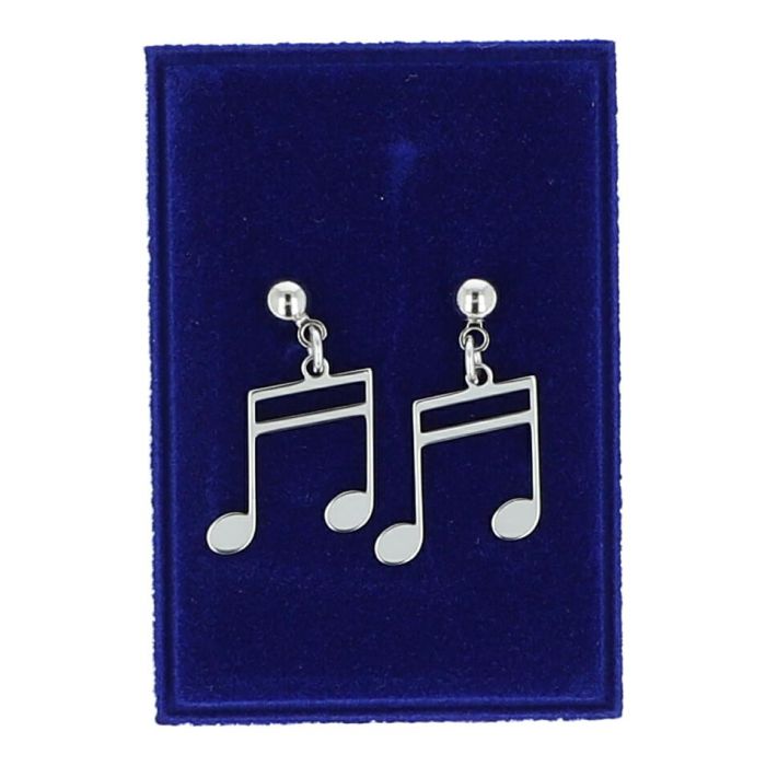 Coppia di orecchini in acciaio design: doppia nota Musikboutique main product photo