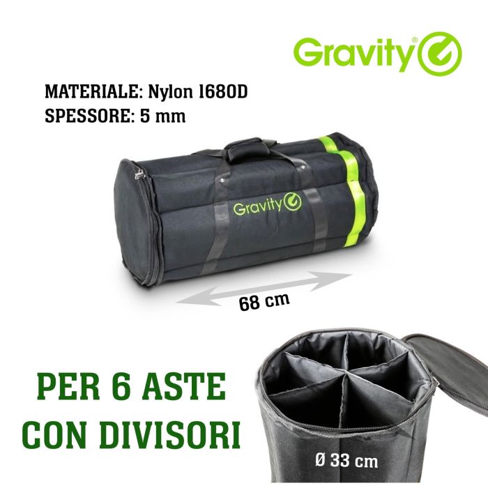 Borsa Gravity BGMS 6 SB per 6 aste microfoniche corte main product photo