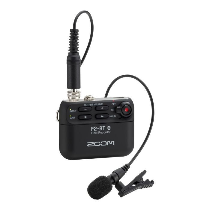 Zoom F2-BT B con lavalier bluetooth black main product photo