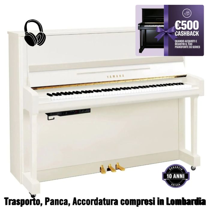 Yamaha B3 TC3 Transacoustic bianco lucido a.cm.121 main product photo