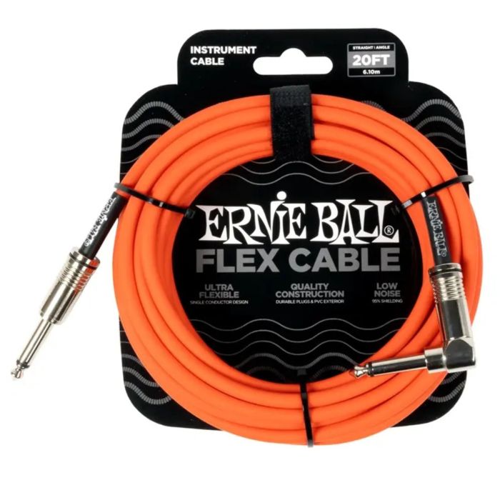 Ernie Ball Cavo Jack/Jack angolare 6,10 mt Flex Cable orange main product photo