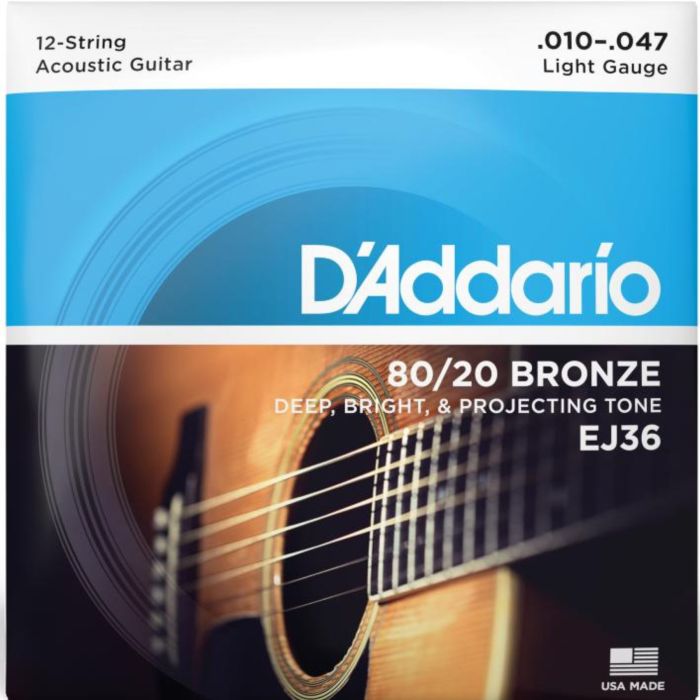 Corde D`Addario EJ36 Chitarra acustica 1 2 corde 10-47 main product photo