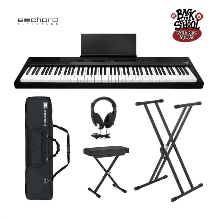 Kit Piano digitale Echord EP-88 con cuffia, borsa, supporto e panca main product photo