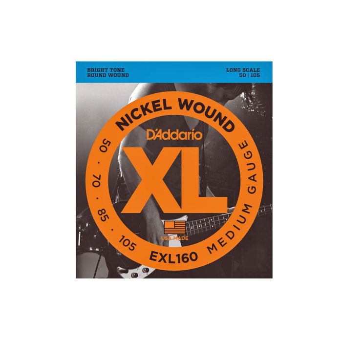 Corde basso elettrico D`Addario EXL160 nickel wound medium 50-105 main product photo