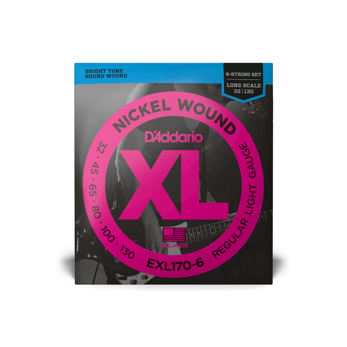 Corde basso 6 corde D`Addario EXL170-6 32-130 nickel wound regular light main product photo