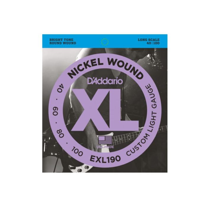 Corde basso elettrico D`Addario EXL190 nickel wound custom light 40-100 main product photo