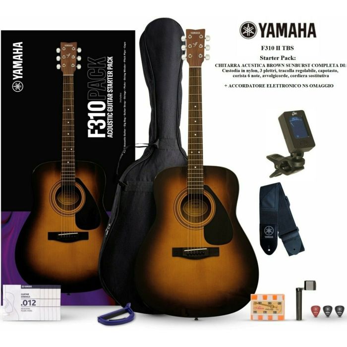 Kit Chitarra Acustica Yamaha F310P Tobacco brown sunburst + custodia main product photo