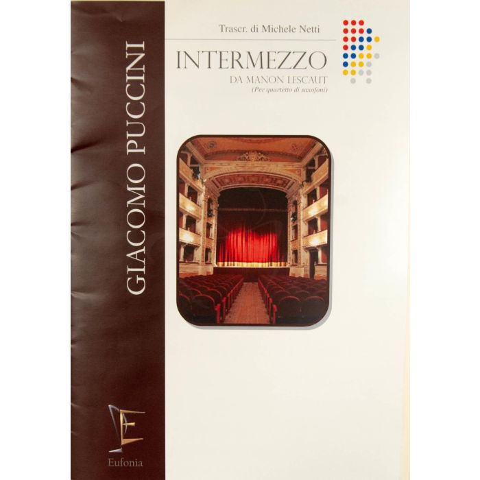 Puccini Intermezzo da Manon Lescaut per quartetto Saxofoni main product photo