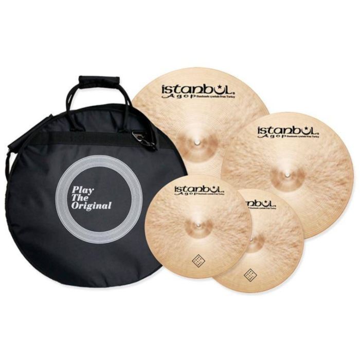 3 Traditional Hi-hat 14'',Crash 16'', Ride 20' Set Piatti Istanbul Agop con borsa main product photo
