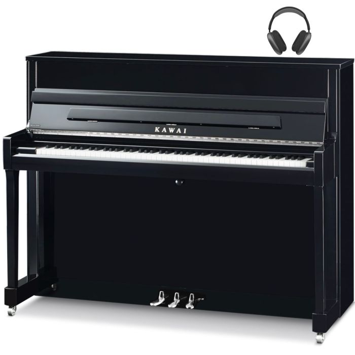 Kawai K200 ATX4 nero lucido h 114cm. finiture cromatate main product photo