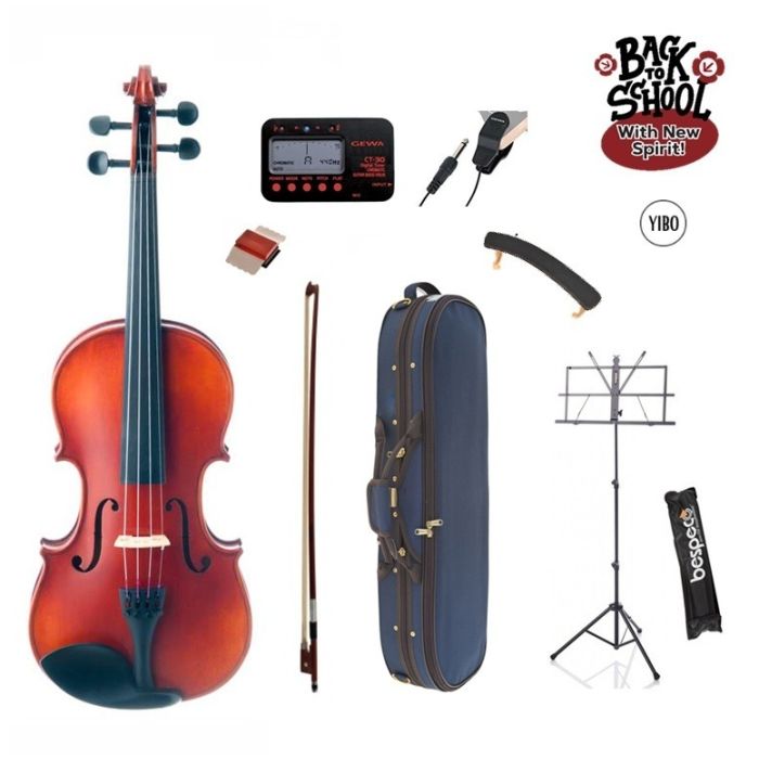 Kit Violino 4/4 Yibo C con spalliera, leggio, accordatore e pickup main product photo