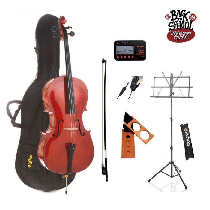 Kit Violoncello 3/4 Luthier Studio 1 con poggiapuntale, leggio, accordatore e pickup main product photo