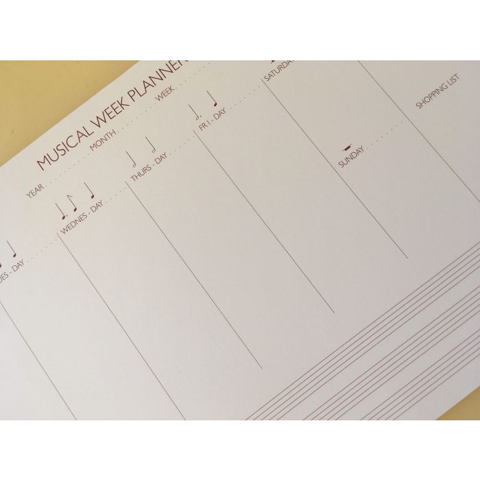 Musical Week Planner Agenda Settimanale A4 main product photo
