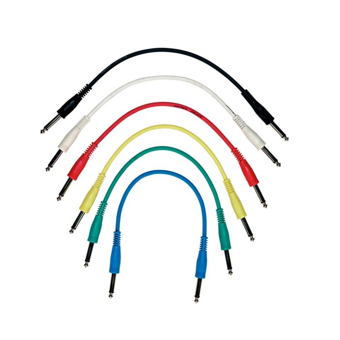 Cavo patch 30cm Rockcable Jack mono da 6,3 6 pz colori asortiti main product photo