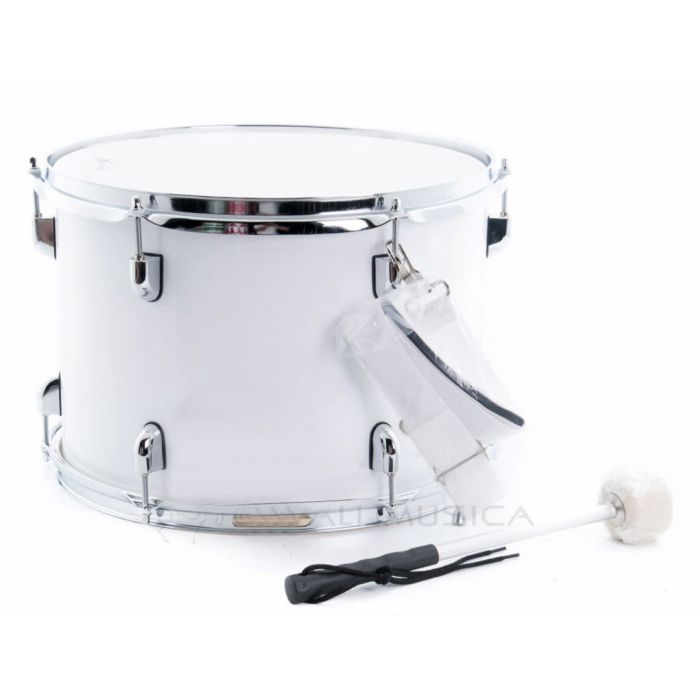Tamburo da parata Basix 14"x10" bianco con battente e tracolla main product photo