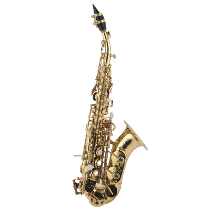 Sax Soprano Curvo Grassi SSPC800MKII ottone laccato con custodia main product photo