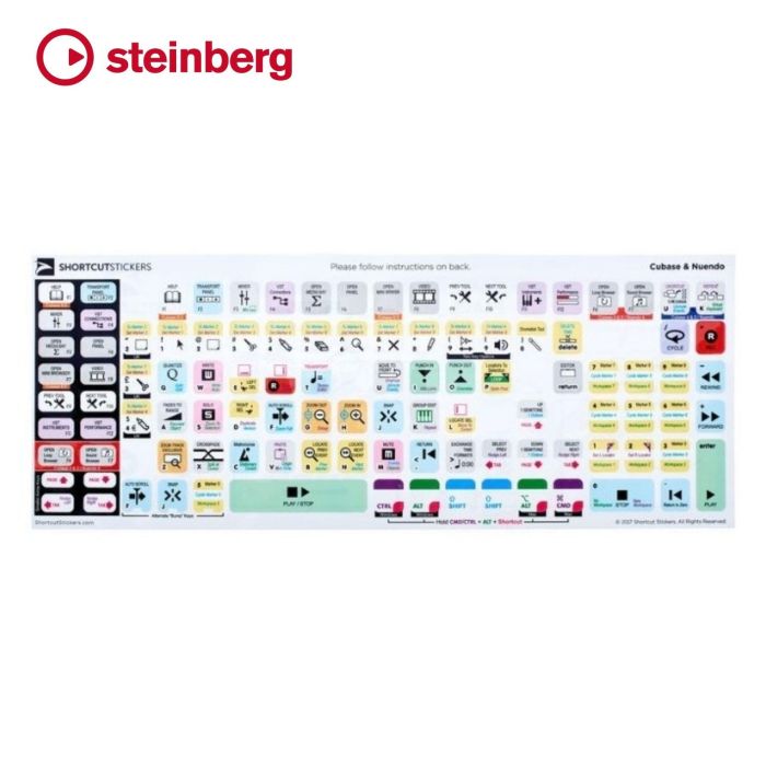 Steinberg Cubase e Nuendo SHORTCUT STICKERS main product photo