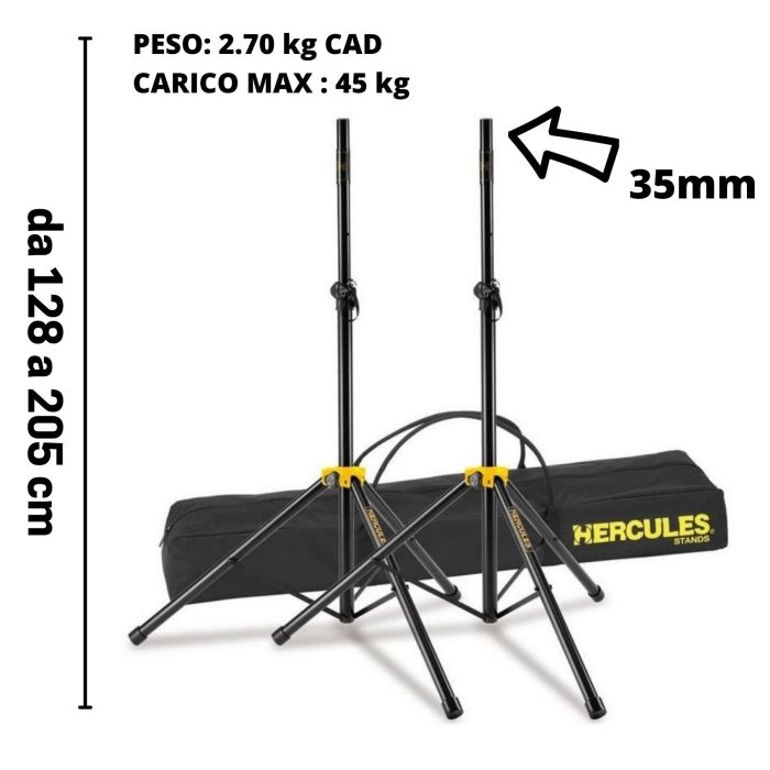 Coppia Supporto Casse Hercules SS200 BB con borsa main product photo