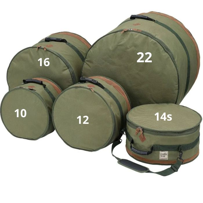 Set borse batteria Tama TDSS52KMG 5pz 22/10/12/14/16 moss green main product photo
