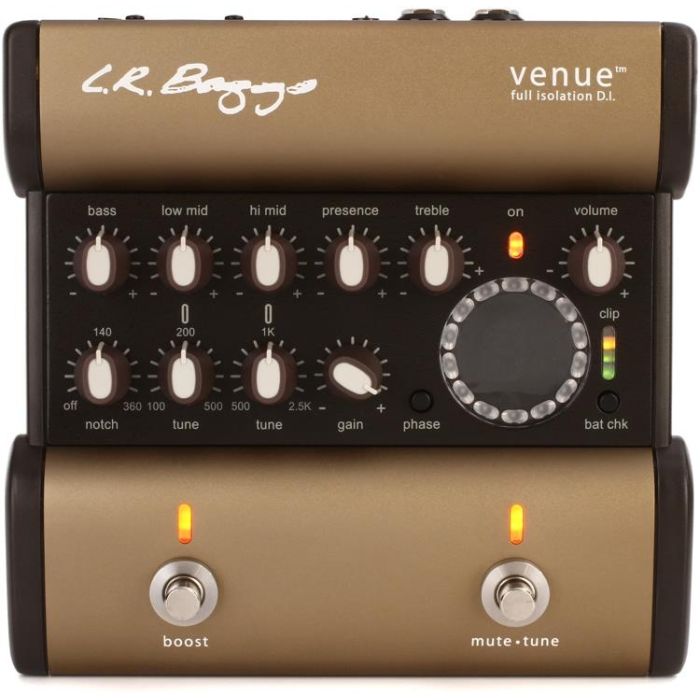 Pedale LR Baggs Venue DI 5 band tuner boost regolabile main product photo
