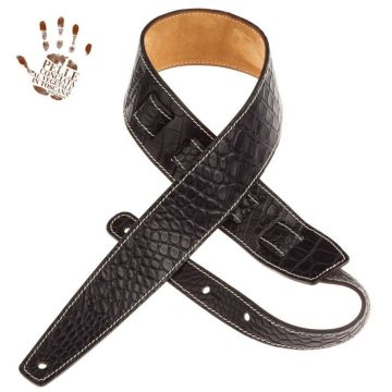 Magrabo' Tracolla chitarra Holes HS Embossed Cocco Pros nero 6cm