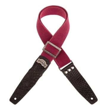 Magrabo' Tracolla chitarra Stripe SC cotone lavato bordeaux terminali Cocco pros fibbia argento 5cm