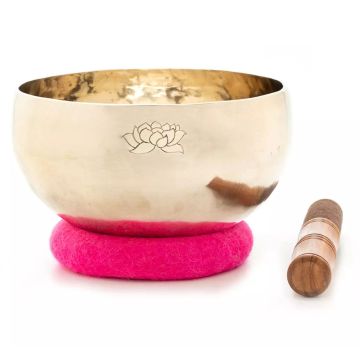 Campana Klangschalen 16cm fiore di loto con anello e battente
