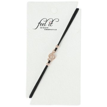 Bracciale Musikboutique con chiave di violino in acciaio inossidabile - colore: rosa Bracciale Musikboutique con chiave di violino in acciaio inossidabile - colore: rosa
