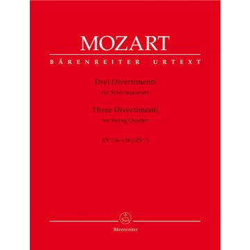 Tre Divertimenti KV136-138 Wolfgang Amadeus Mozart Set of Parts - Quartetto di archi