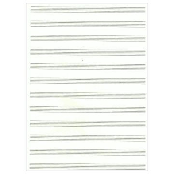 Fogli pentagrammati 12 righi 5 pagine avoriate