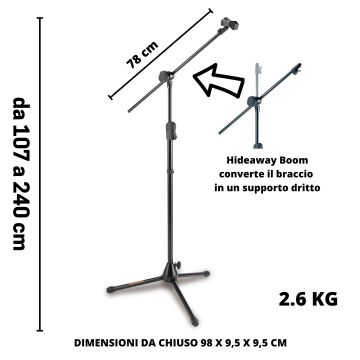 Asta Microfono giraffa Hercules MS-533B convertibile Asta Microfono giraffa Hercules MS-533B convertibile