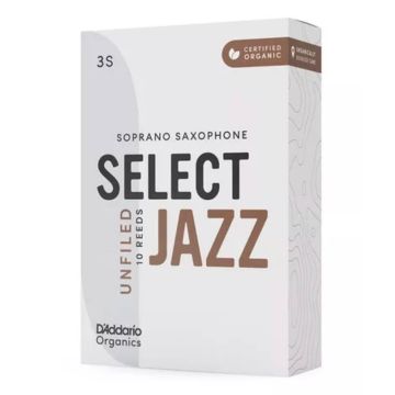 Ance Sax Soprano D'Addario Organics Select Jazz Unfiled n.3 Soft 10pz