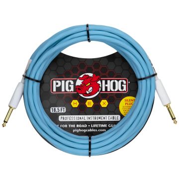 Pig Hog Hex Silent plug Cavo jack/jack 5,6 mt daphne blu